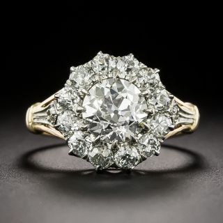 Victorian-Style 1.10 Carat Center Diamond Cluster Ring - GIA  K VVS2 - 2