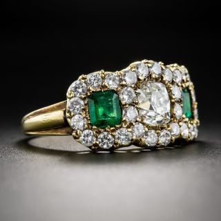 Victorian Style Diamond and Emerald Ring