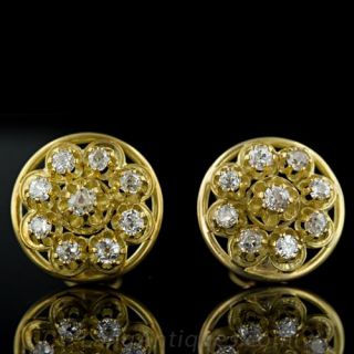 Victorian Style Diamond Cluster Earrings