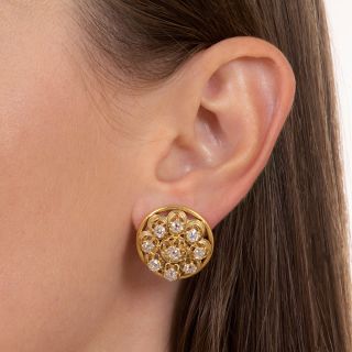 Victorian Style Diamond Cluster Earrings