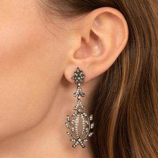 Victorian Style Diamond Drop Earrings