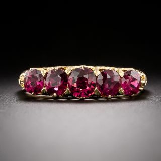 Victorian-Style Five-Stone Ruby Ring - 2