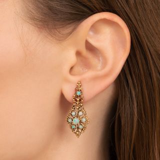 Victorian-Style Opal Dangle Earrings