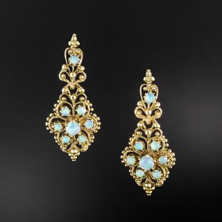 Victorian-Style Opal Dangle Earrings - 2