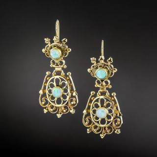 Victorian Style Opal Dangle Earrings  - 3