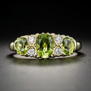 Victorian Style Peridot and Diamond Ring - English - 1
