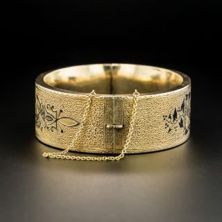 Victorian Taille d’Epargne Enamel Bangle Bracelet