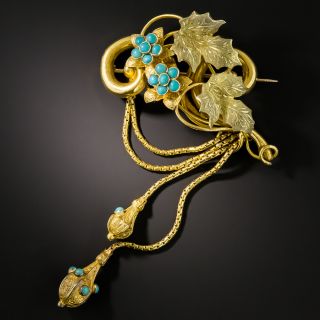 Victorian Turquoise Brooch  - 2
