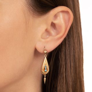 Victorian Turquoise Drop Earrings 