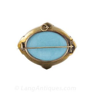 Victorian Turquoise Locket Brooch