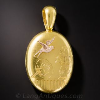 Victorian Two-Tone Engraved Locket