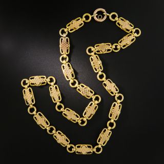 Victorian Two-Tone Gold Fancy Link Chain
