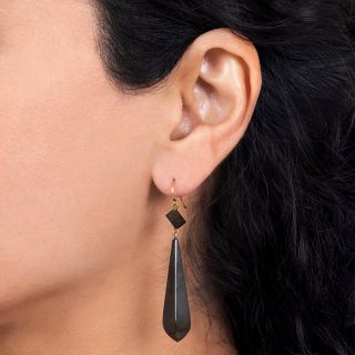 Victorian Vulcanite Drop Earrings