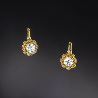 Vintage 1.50 Carat Total Weight Diamond Drop Earrings - 2