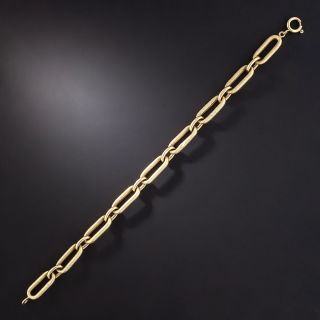 Vintage 18K Gold Textured Paperclip Link Bracelet - 2