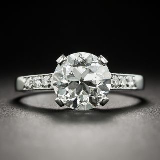 Vintage 2.36 Carat Diamond Platinum Engagement Ring - GIA J SI2 - 4