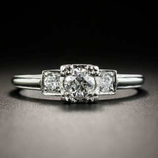 Vintage .38 Carat Diamond Platinum Engagement Ring - 1