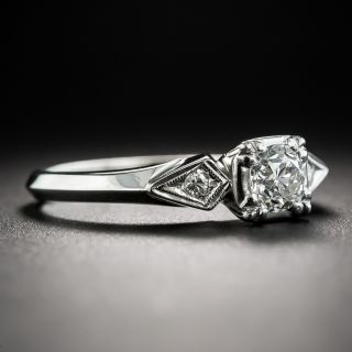 Vintage .42 Carat Diamond Platinum Engagement Ring 