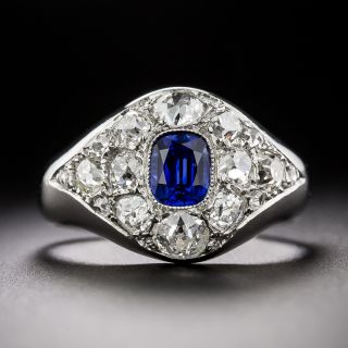 Vintage .60 Carat Sapphire and Diamond Ring - 3