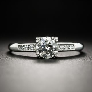 Vintage .67 Carat Diamond Platinum Engagement Ring- Signed Peacock - 2