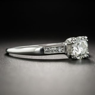 Vintage .67 Carat Diamond Platinum Engagement Ring- Signed Peacock