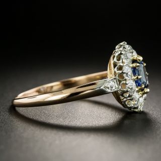 Vintage .70 Carat Sapphire and Diamond Halo Ring