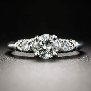 Vintage .83 Carat Diamond Platinum Engagement Ring - GIA H VS2