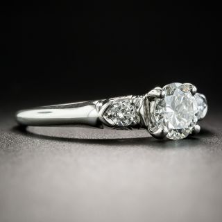 Vintage .83 Carat Diamond Platinum Engagement Ring - GIA H VS2