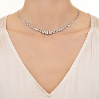 Vintage 9.00 Carat Total Weight Graduated Diamond Necklace
