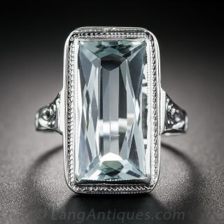 Vintage Aquamarine Filigree Ring
