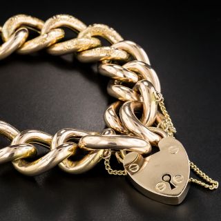 Vintage British Rose Gold Curb Link Bracelet 
