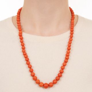 Vintage Coral Bead Necklace