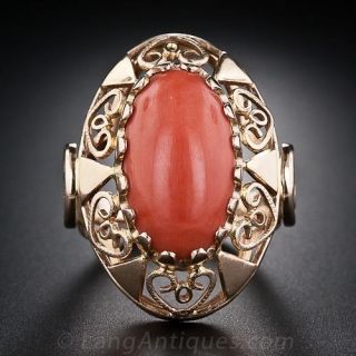 Vintage Coral Ring from Poland - 1