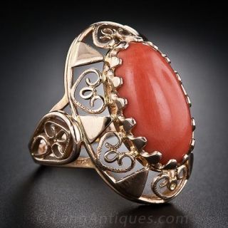 Vintage Coral Ring from Poland