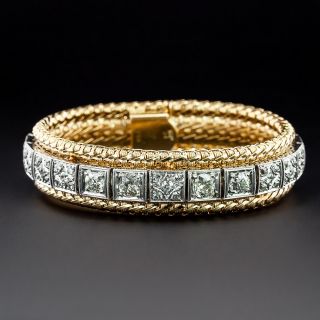 Vintage Diamond and Gold Bordered Line Bracelet - 1