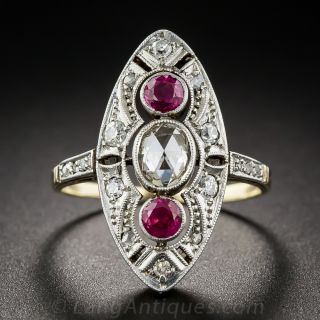 Vintage Diamond and Ruby Dinner Ring