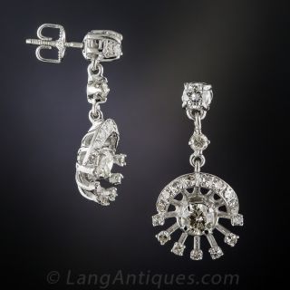 Vintage Diamond Drop Earrings 