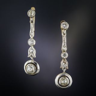 Vintage Diamond Drop Earrings - 1