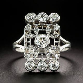 Vintage Diamond Lattice Dinner Ring - 3