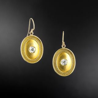 Vintage Diamond Oval Earrings by Theodore B. Starr - 2