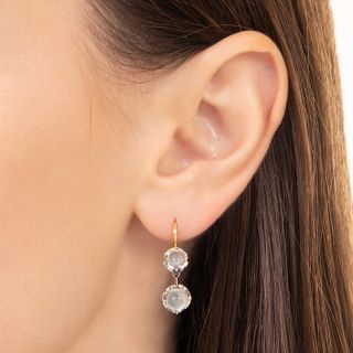 Vintage Double Moonstone Dangle Earrings