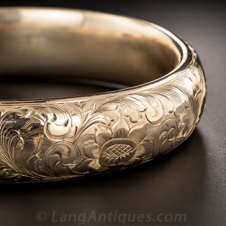 Vintage Engraved Bangle Bracelet
