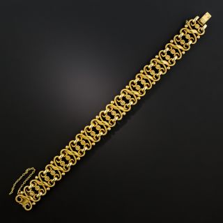 Vintage French Floral Motif Gold Bracelet