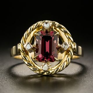 Vintage Garnet and Diamond Ring - 6
