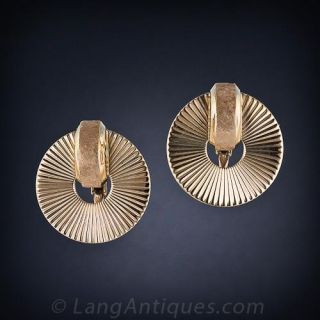 Vintage Gold Disk Earrings