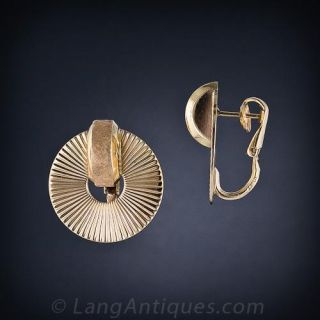 Vintage Gold Disk Earrings