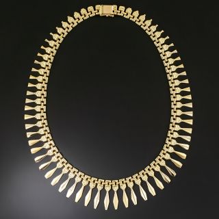 Vintage Gold Fringe Necklace - 2