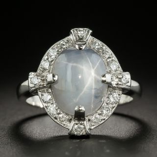 Vintage Gray Star Sapphire and Diamond Ring - 2