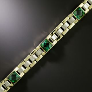 Green Tourmaline and Two-Tone Bracelet by Krementz - 2