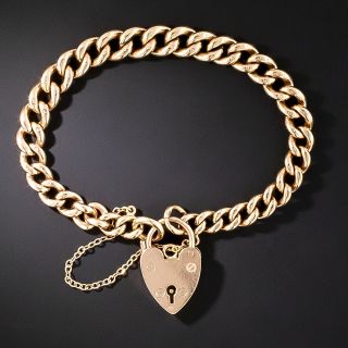 Vintage Heart Lock Rose Gold Bracelet - 2